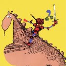 9382.Viva papi.red knigt rides dragon with sword.POSTER.decor Home Office art