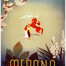 9819.Merano.Man on horse woman playing golf.POSTER.decor Home Office art