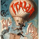 9512.Italia.hot air balloon.men hang from balloon.POSTER.decor Home Office art