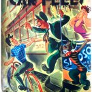 7107.Carteles.Boy riding bike taunts train attendant upset.POSTER.art wall decor