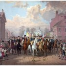 9072.George washington arriving in town on horse.POSTER.decor Home Office art