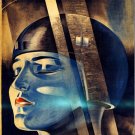 9450.Blue woman with helmet.futuristic.eyes closed.POSTER.decor Home Office art