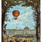 9599.Hot air balloon.people cheering in park.POSTER.decor Home Office art