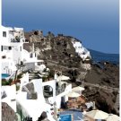 9654.Grece.mountain side view of greek buildings.POSTER.decor Home Office art