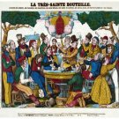 9088.La trés-saint bouteille.men sit around drinks.POSTER.decor Home Office art