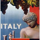 9844.Italy.roman statue bowing.grapes.columns.POSTER.home decor graphic art