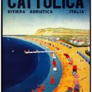 9837.Cattolica.riviera adriatica.village seaside.POSTER.home decor graphic art