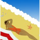 9662.Varadero cuba.woman sunbathing on beach.POSTER.decor Home Office art
