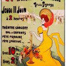 7433.Grande Kermesse de Charité.Woman in yellow dress.POSTER.art wall decor
