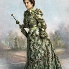 3337.Victorian Fashion dresses green Hats POSTER.Mode.Room Home art decoration