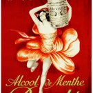 7438.Alcool de menthe de ricqle's.woman holding bottle..POSTER.art wall decor