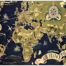 7906.Map of the world.flight paths.africa.europe.s america.POSTER.art wall decor