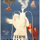 9821.Lago di garda.woman holds bottle.POSTER.decor Home Office art