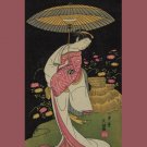 3169.Japanese Geisha with Umbrella POSTER.Asian Oriental Room Home art deco