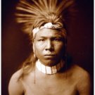 8199.Native american man with funky hair and scar on chest.POSTER.art wall decor