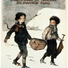 9857.Journée du puy de dóme.girl and boy walking.POSTER.home decor graphic art