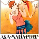 7833.Ana maria borbero.alta costura.woman with bird.POSTER.art wall decor