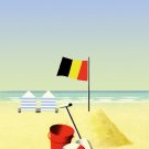 9839.Belgique.beach toys.bucket.ball.seashells.POSTER.home decor graphic art 9839.Belgique.beach toys.bucket.ball.seashells.POSTER.home decor graphic art