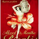 8102.Alcool de Menthe.de Ricqles.woman holding drink.POSTER.art wall decor