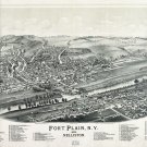 2790.Fort Plain New York 1892 Aerial View Map POSTER.Home School Office Deco