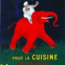 2777.Chef Riding a Red Elephant POSTER.French.Home Kitchen Wall art Decoration