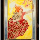 7408.18x24" La salute.cura arnaldi a domicilio.woman in red dress.POSTER.art wall decor