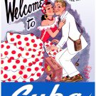 20x24" Poster on Canvas.Home Interior design.Welcome to Cuba.Travel.10552