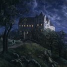 Decoration Poster.Burg Scharfenberg t night.Ernst Ferdinand Oehme painting.11276