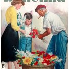 5027.Retro women selecting flowers from vendor.POSTER.decor Home Office art