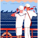 7792.Retro man and woman in white watching people row.POSTER.art wall decor