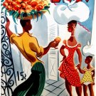 7090.Retro father holding two babies while dancing.POSTER.art wall decor
