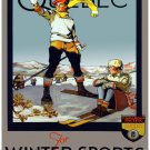 7914.Canada Pacific.quebec.man and woman on skiis.POSTER.art wall decor