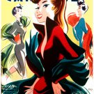5318.Retro cuban woman in red dress at party.POSTER.decor Home Office art