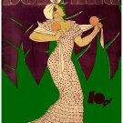 7029.Retro woman dancing in bongos in hand.POSTER.art wall decor