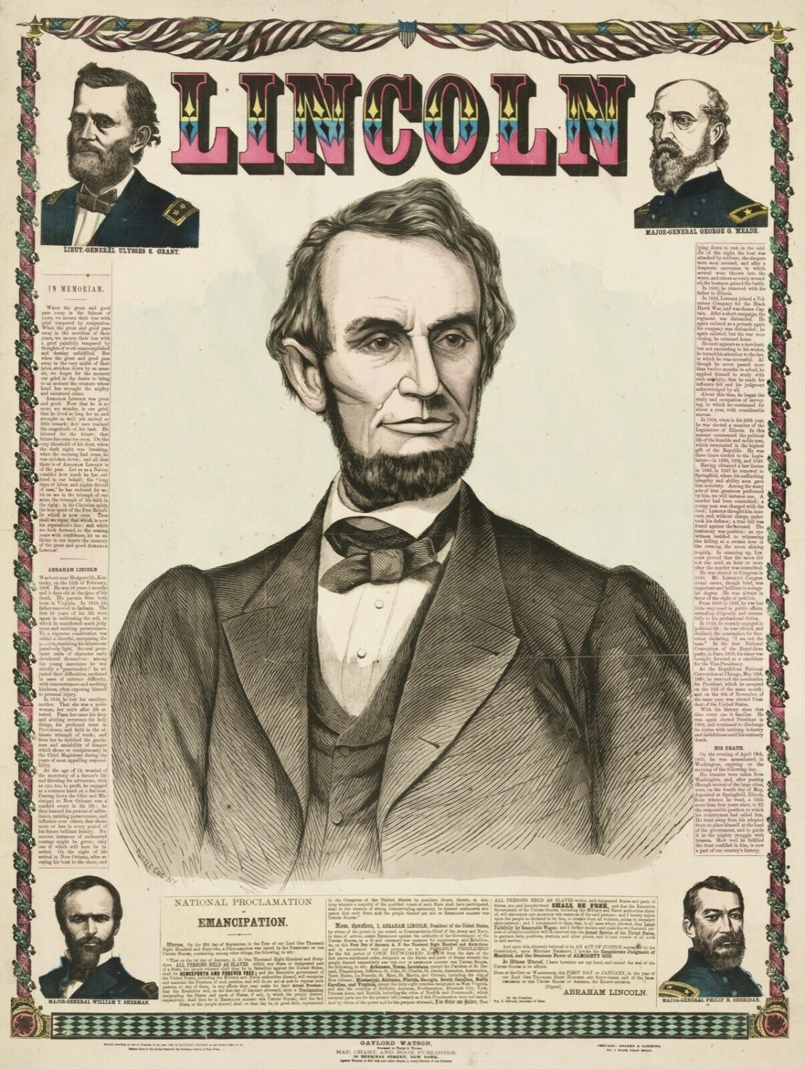 Wall Decor Poster.Room interior art design.American Emancipation.Lincoln.11597