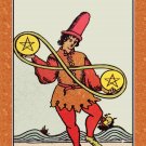 Decoration Poster from Vintage Tarot Card.Two of Diamonds.Pentacles.Decor.11374