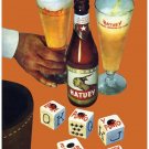 3163. Beer Vintage ad POSTER.Orange Dice Gambling Home Room Art decoration