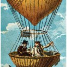 9608.Two men sitting inside hot air balloon.POSTER.decor Home Office art