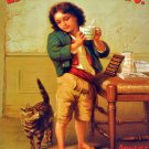 10864.Poster decoration.Home interior.Room Wall design.Chocolate.Bakery shop.Cat