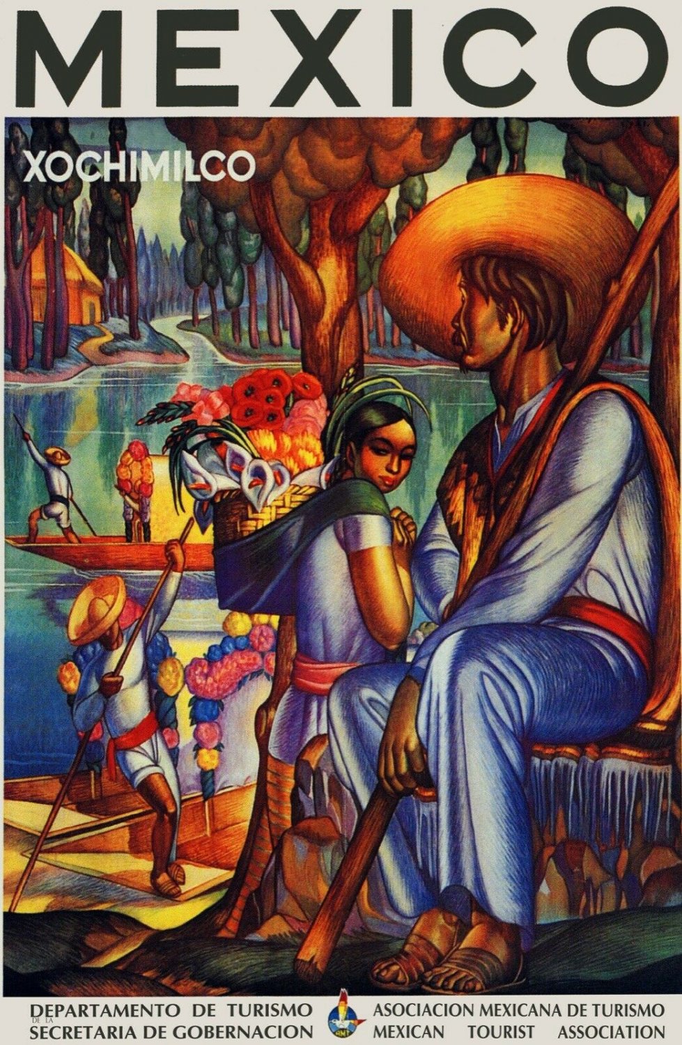 Decoration Poster.Home interior dorm.Room Wall art decor.Xochimilco Mexico.11014