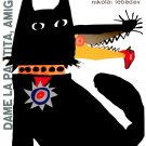 11x14"Poster Decor.Home Room Interior design.Chlldren wall Black dog.10559
