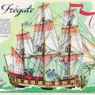 6694.La fregate.colonial ship sailing in waters.POSTER.art wall interior decor