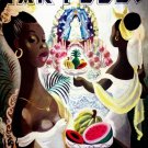 7062.Retro Black women carrying fruit to saint's image.POSTER.art wall decor