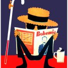 5390.Retro man with cane coffee reads magazine.POSTER.decor Home Office art 5390.Retro man with cane coffee reads magazine.POSTER.decor Home Office art