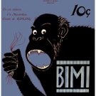 6729.Retro Bimi.orangutan angrily holds hair in hand.POSTER.art wall decor