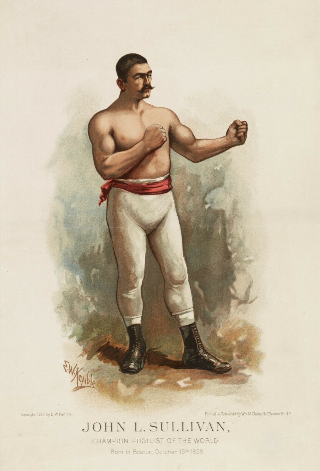 Wall Decor Poster.Room interior art design.John Sullivan boxing champion.11609