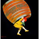 5598.Decoration Poster.Home interior wall design.Cognac.Man carrying barrel
