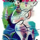 228.Art Decoration POSTER.Graphics to decorate home office.Retro Guitar Siren