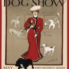 9411.Chicago kennel club.dog show.woman.red dress.POSTER.decor Home Office art