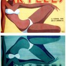 7054.Retro Woman with two piece sitting by the pool.POSTER.art wall decor